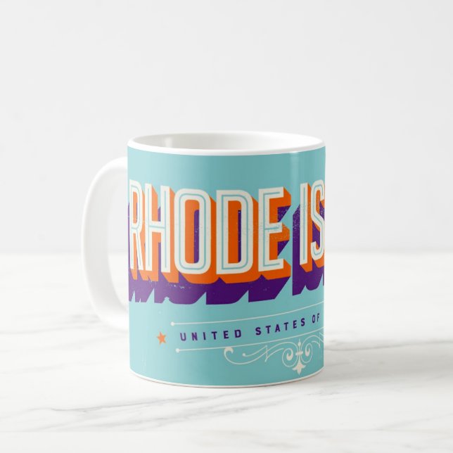 Rhode Island États-Unis Mug carte postale rétro (Devant gauche)