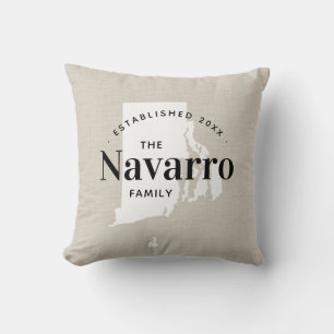 Rhode Island Famille Monogramme État Jeu Oreiller