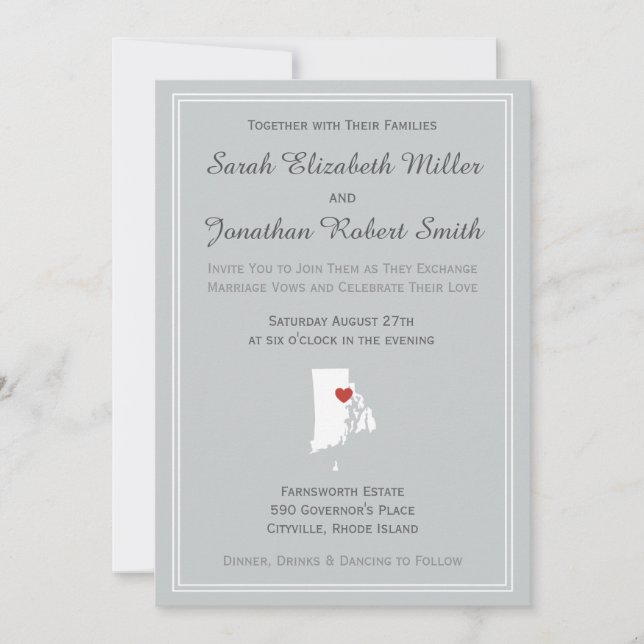 Rhode Island Love - Invitation de mariage personna (Devant)