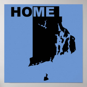 Rhode Island Maison Loin de l'État Affiche Panneau