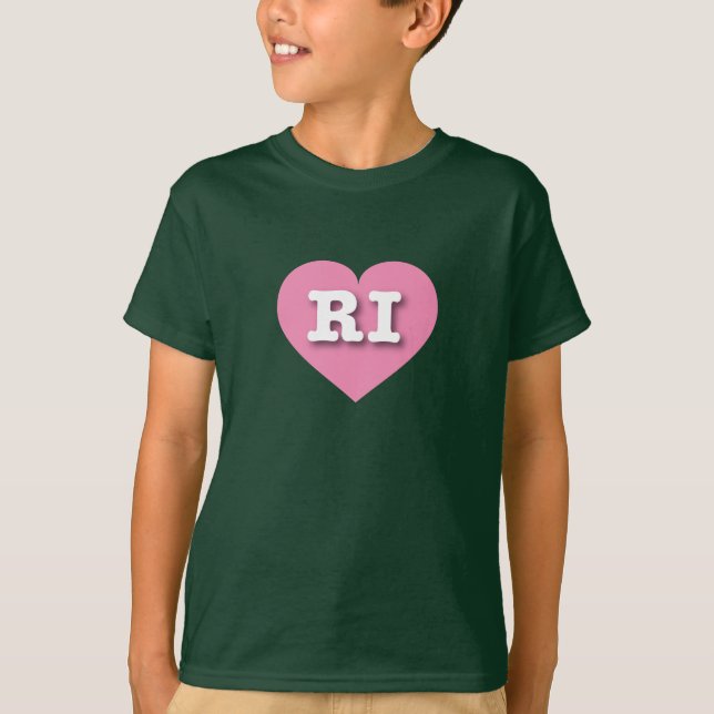 Rhode Island Pink Heart - J'aime RI T-Shirt (Devant)