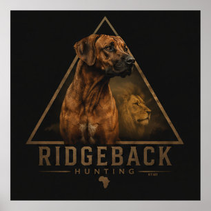 Rhodesian Ridgeback avec Lion    Affiche