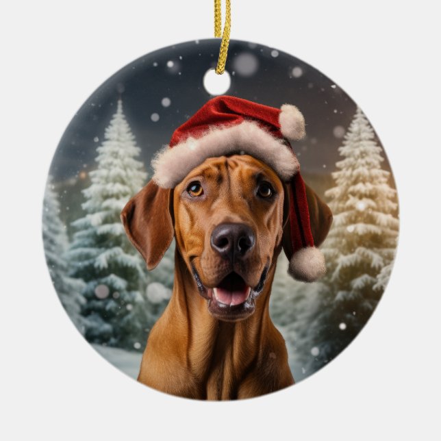 Rhodesian Ridgeback Chien Ornement de Noël (Devant)