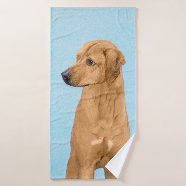 Rhodesian Ridgeback Painting - Art original du chi (Serviette de bain)