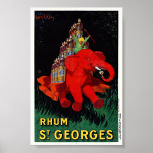 Rhum St. Georges Affiche publicitaire Vintage 1926