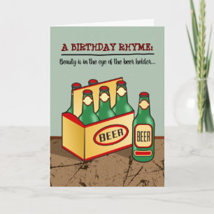 Rhyme amusant carte d'anniversaire (6 pack de bièr