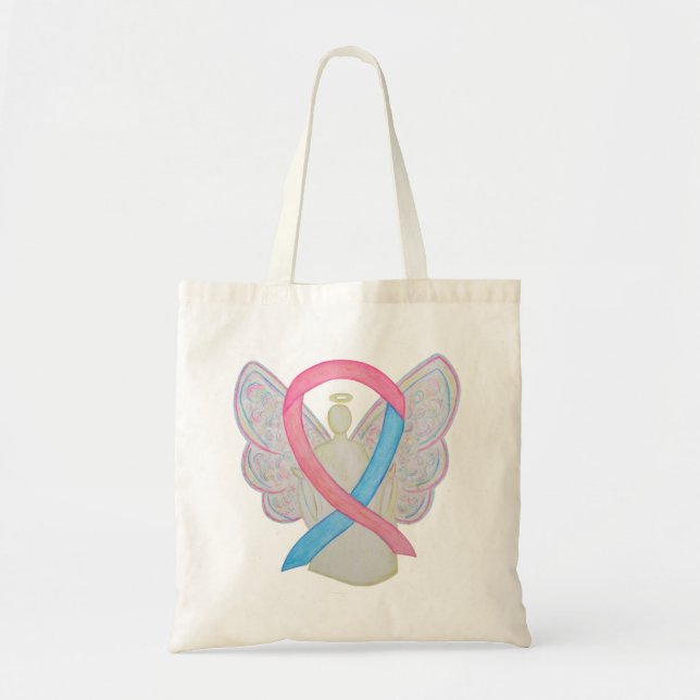 Ribbon Art rose et bleu Sac fourre-tout personnali (Devant)