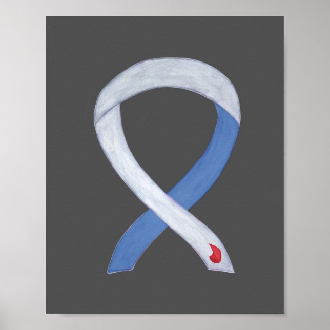 Ribbon de sensibilisation au diabète IDDM Poster p (Devant)