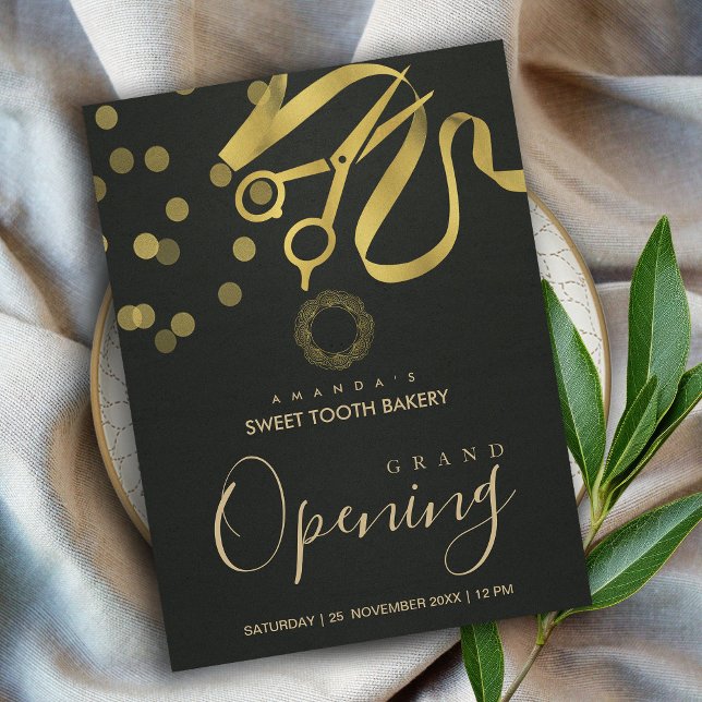 RIBBON D'OR NOIR COUPANT GRANDE INVITATION OUVERTE (Créateur téléchargé)