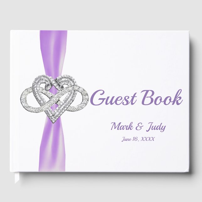 Ribbon violet Infinity Heart Mariage Livre d'or (Recto)