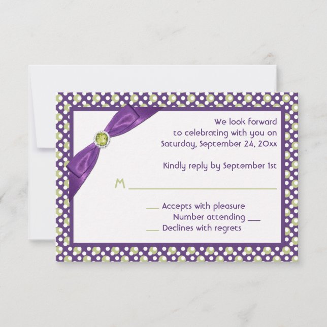 RIBBON violet, vert, blanc, carte de réponse IMPRI (Devant)