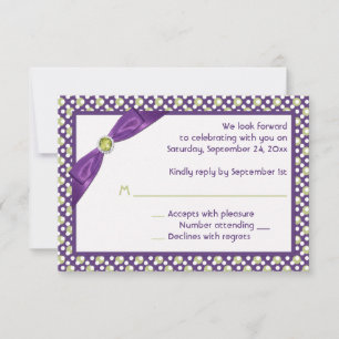 RIBBON violet, vert, blanc, carte de réponse IMPRI