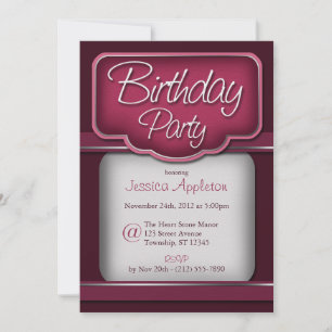 Rich Berry Fuchsia : Invitations de fête d'anniver