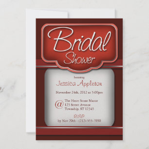 Rich Red Velvet : Invitations de douche nuptiale
