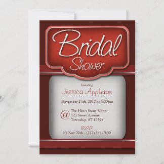 Rich Red Velvet : Invitations de douche nuptiale