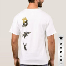 RICH T-Shirt Trend Abstrait Art Black White Gold