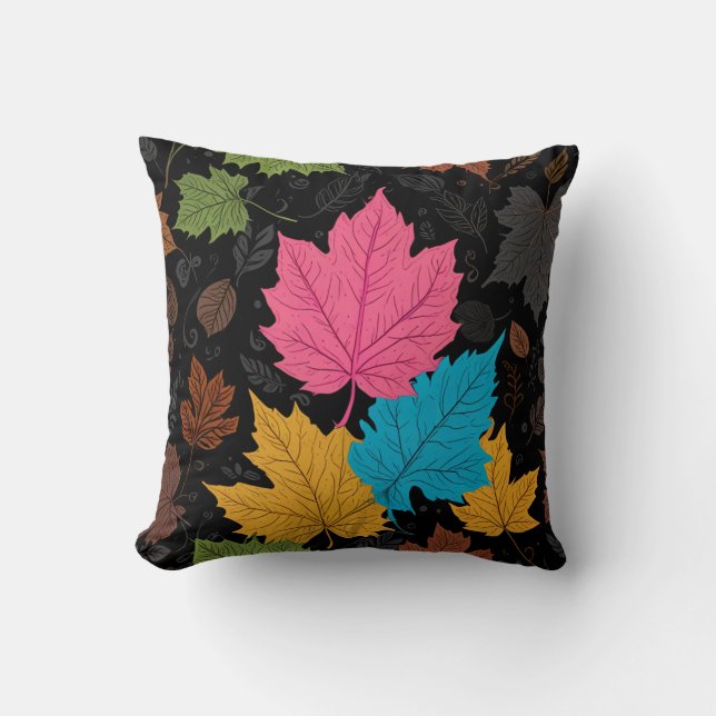 Riche et heureux coussin de feuille d'érable (Recto)