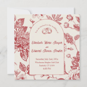 Riche Rouge Français Floral Toile Floral Floral