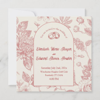 Riche Rouge Français Floral Toile Floral Floral