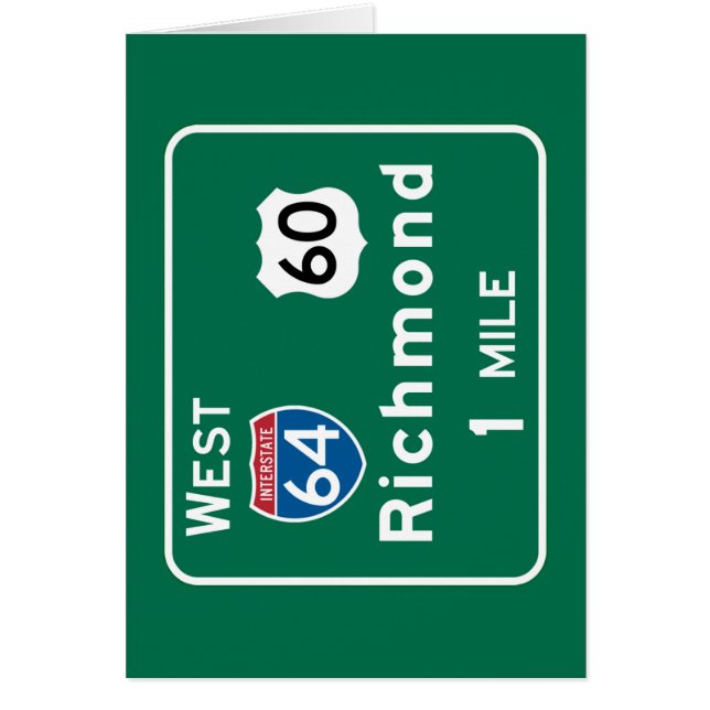 Richmond, panneau routier de VA (Devant)