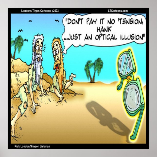 Rick London Funny Illusion Optique Poster Opticien (Devant)