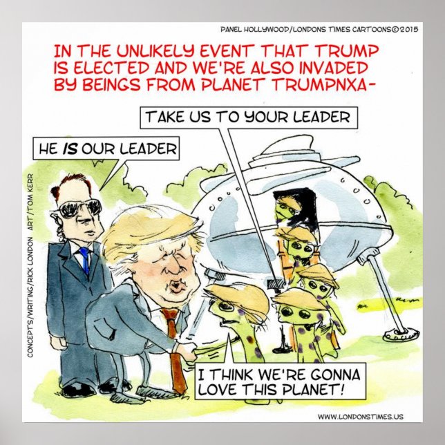 Rick London Funny Planet Trump Poster (Devant)