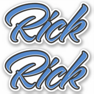 Rick Nom bleu Autocollant Autocollant