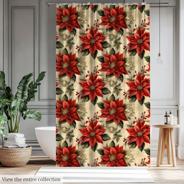 Rideau à l'aquarelle de Noël avec une élégance rus (Christmas Watercolor Curtain with Rustic Elegance)