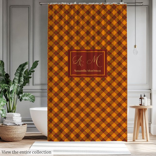 Rideau d'automne personnalisé Style Tartan tendanc (Personalized Autumn Curtain Trendy Tartan Style)