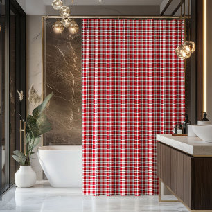 Rideau de bain tartan rouge noir Cadeau pour leur