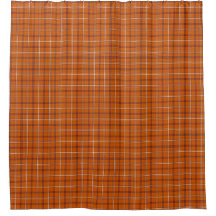 Rideau de douche à carreaux orange et Bourgogne