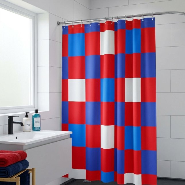 Rideau de douche à carreaux patriotiques (Créateur téléchargé)