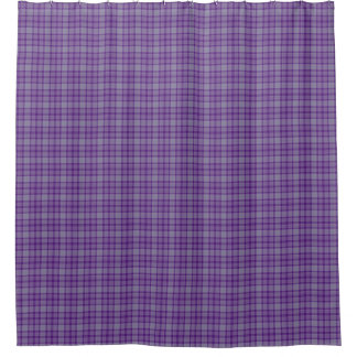 Rideau de douche à carreaux tartan gris violet
