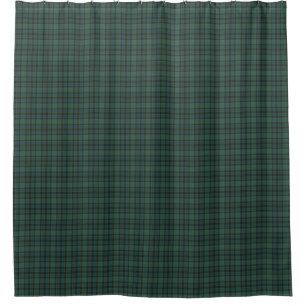 Rideau de douche à carreaux tartan vert bleu Bourg
