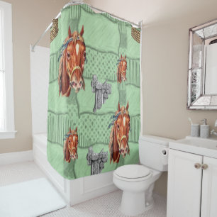 Rideau de douche à cheval