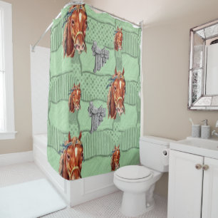 Rideau de douche à cheval