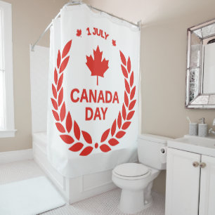 Rideau de douche à couronne de la Fête du Canada