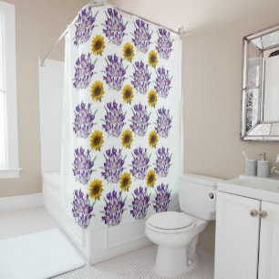 Rideau de douche à fleurs