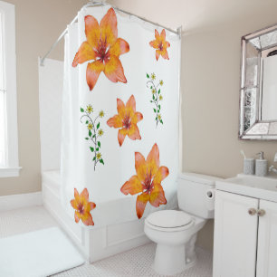 Rideau de douche à fleurs