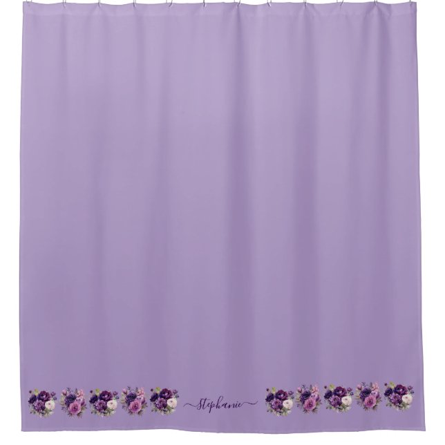 Rideau de douche à fleurs de lavande en bas (Devant)