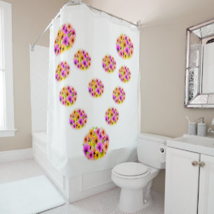 rideau de douche à fleurs rose victorien