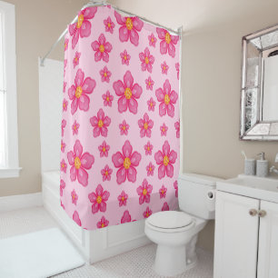 Rideau de douche à fleurs tropicales