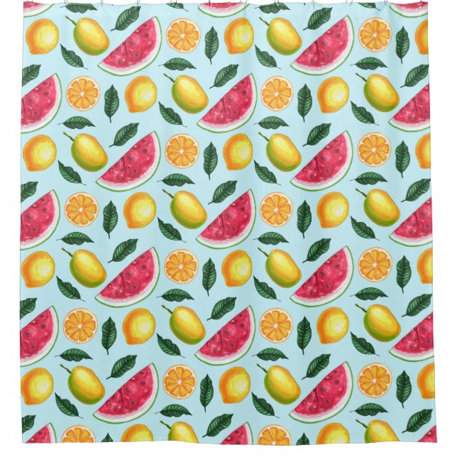 Rideau de douche à fruits tropicaux (Devant)