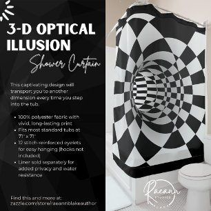 Rideau de douche à illusion optique 3D
