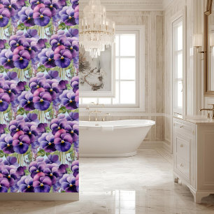 Rideau de douche à la pensée violette élégante