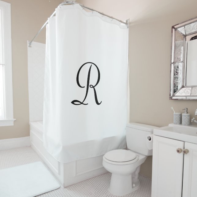 Rideau de douche à monogramme CHOISISSEZ VOTRE COU (En situation)