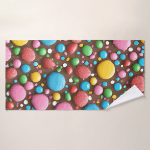 Rideau de douche à motif chocolat au lait bonbons 
