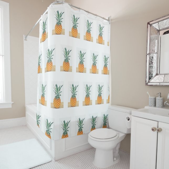Rideau de douche à motif de ananas funky élégant (En situation)