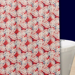 Rideau de douche à motif feuille de Monstera côtiè