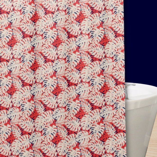 Rideau de douche à motif feuille de Monstera côtiè (Créateur téléchargé)